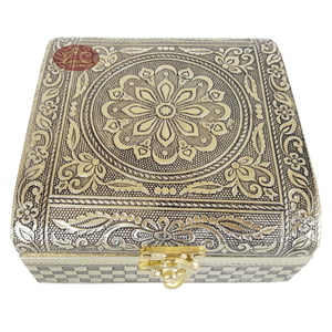 Antique Flower Designed, Slope Shaped, Wooden Handmade Gift Box (5x5x2)
